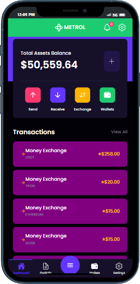 metrolwallet darkmode
